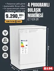 KEYSMART 4014 BM 4 PROGRAMLI BULAŞIK MAKİNESİ